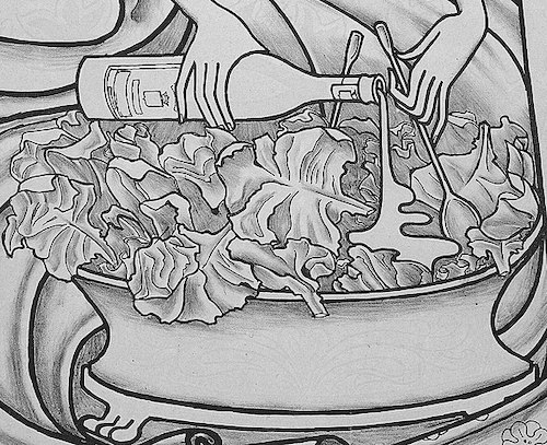 drawing of a salad